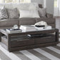 Oxford Two Drawer Rectangular Coffee Table in Basalt Grey