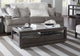 Oxford Two Drawer Rectangular Coffee Table in Basalt Grey