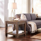 Craster Reclaimed Wood Square Side Table in Smoky Taupe