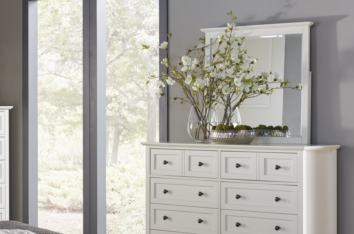Paragon Beveled Glass Mirror in White