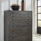 Townsend Solid Wood Five Drawer Chest in Gunmetal (2024)