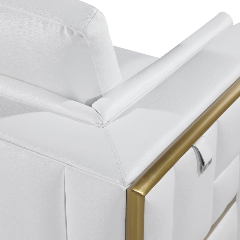 1130 DivanItalia White Chair – Top Grain Italian Leather
