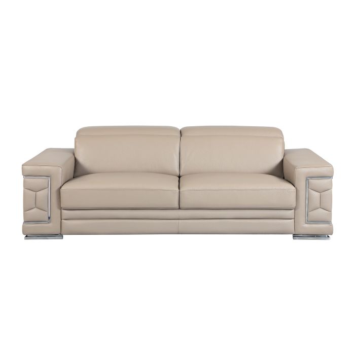 692 DivanItalia Camel Sofa with Adjustable Headrest in Top-Grain Italian Leather