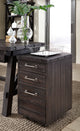 Yosemite Solid Wood Rollling File Cabinet in Cafe