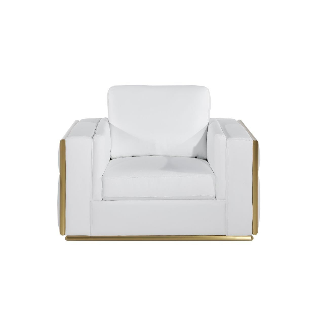 1130 DivanItalia White Chair – Top Grain Italian Leather