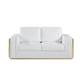 1130 DivanItalia White Loveseat – Top Grain Italian Leather