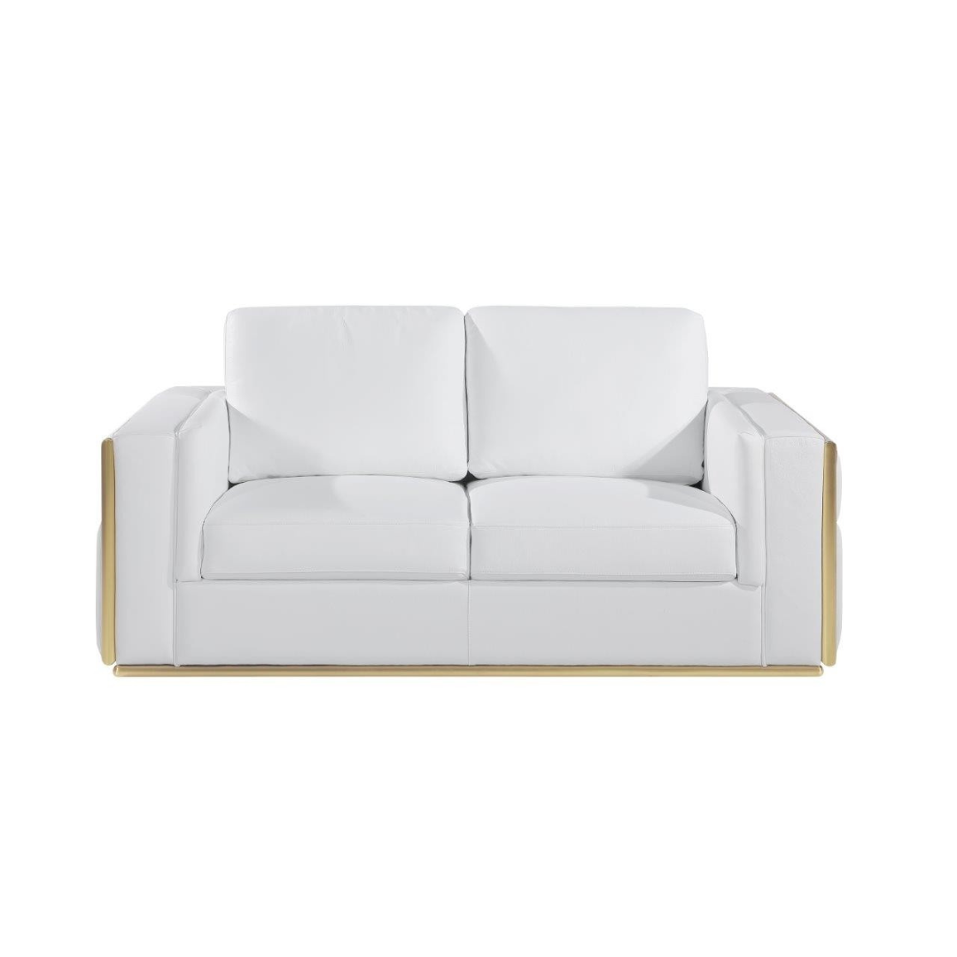 1130 DivanItalia White Loveseat – Top Grain Italian Leather