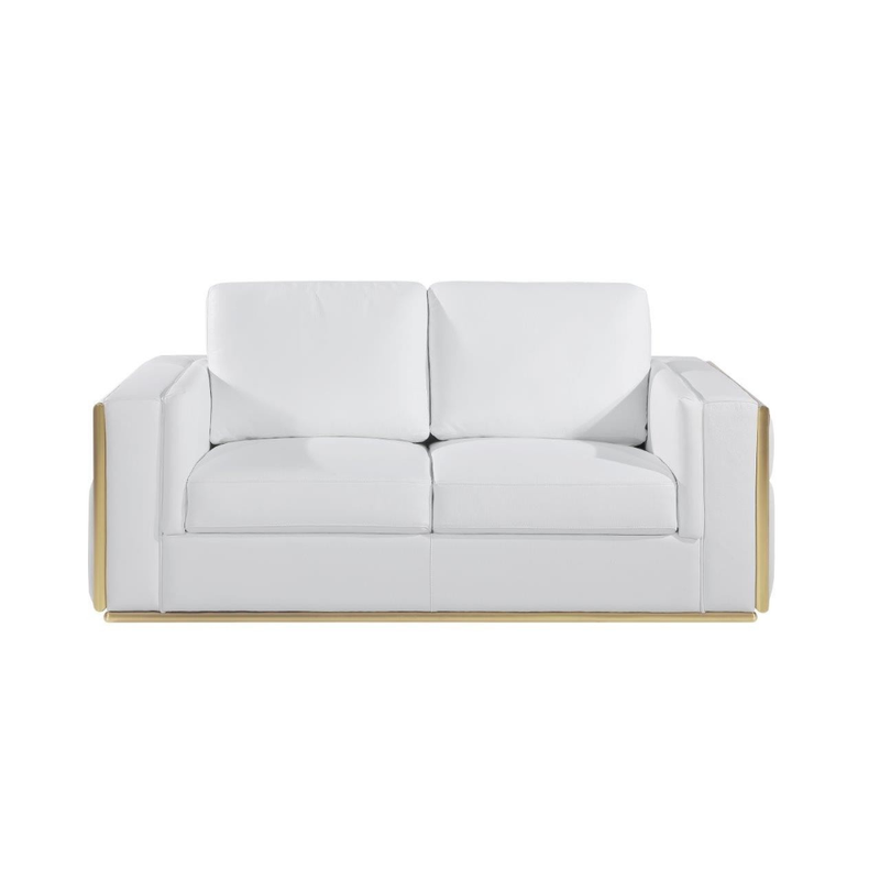 1130 DivanItalia White Loveseat – Top Grain Italian Leather