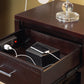 Nevis Charging Station Nightstand in Espresso