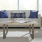 Ariela Natural Travertine Coffee Table with Bronze Metal Base
