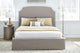 Laurel California King-Size Upholsterd Skirted Storage Panel Bed in Wheat