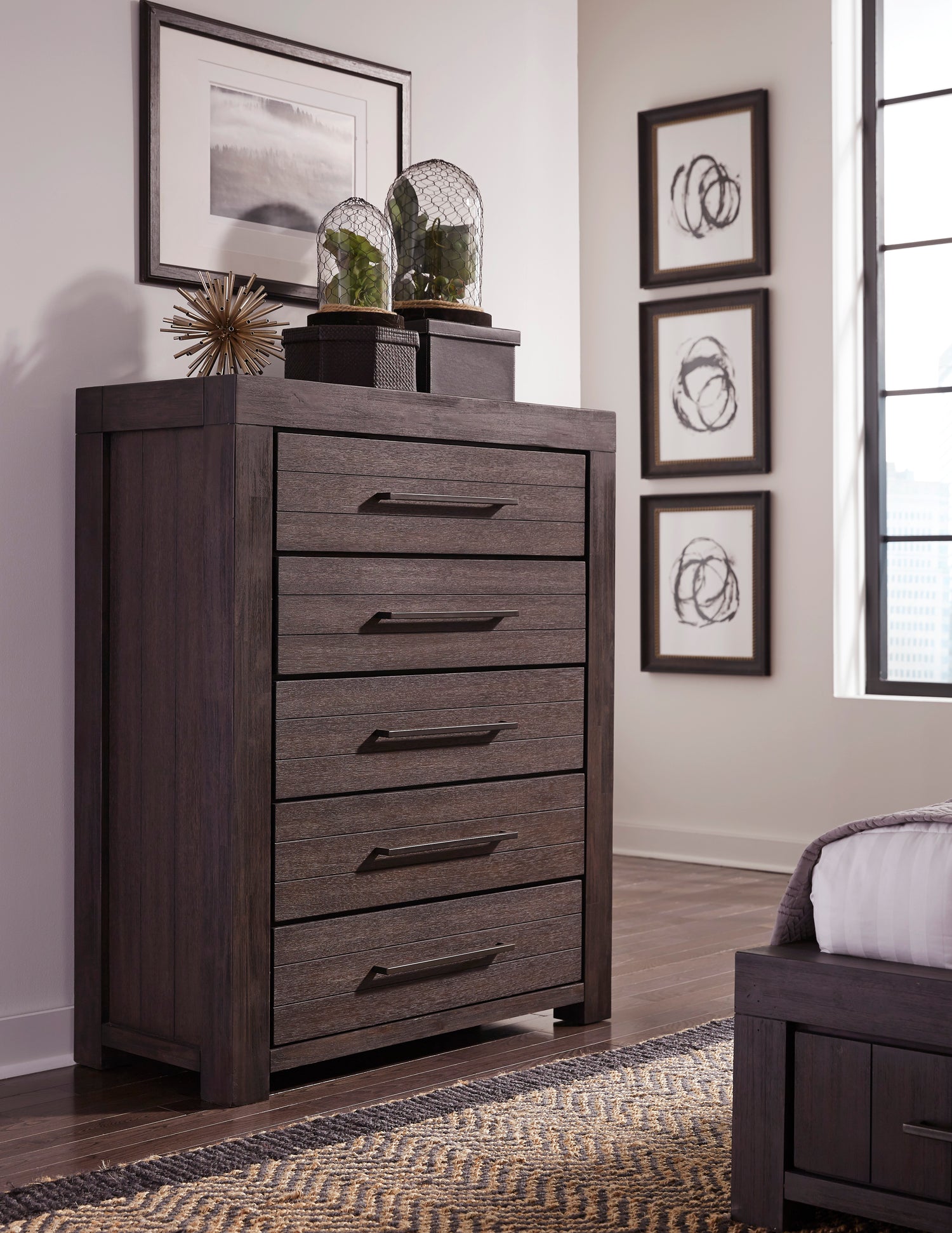 Heath Five Drawer Chest in Basalt Grey (2024)