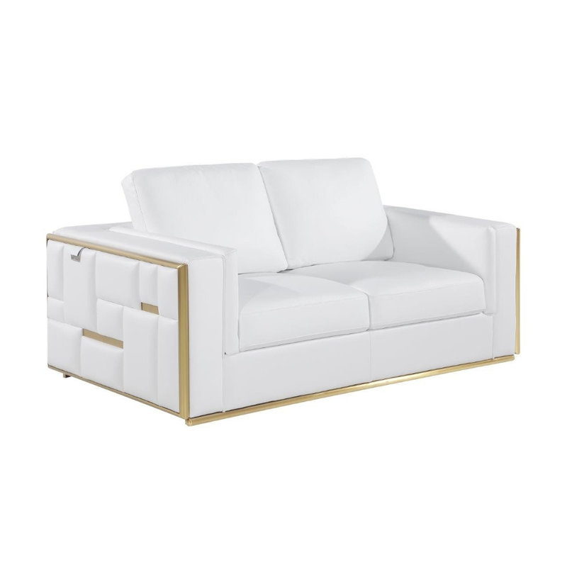 1130 DivanItalia White Loveseat – Top Grain Italian Leather