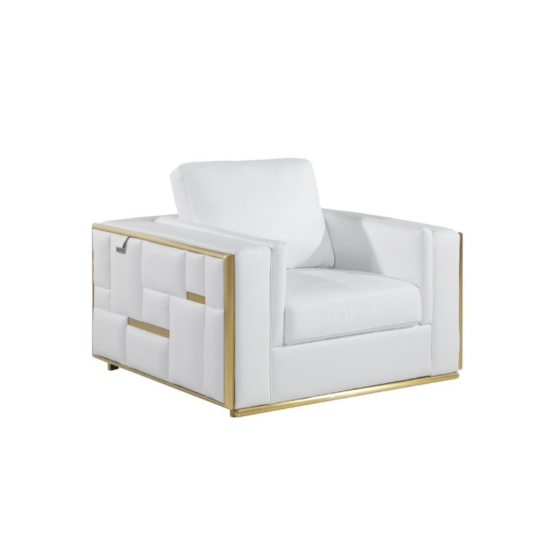 1130 DivanItalia White Chair – Top Grain Italian Leather