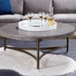 Lyon Round Natural Concrete and Metal Coffee Table