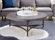 Lyon Round Natural Concrete and Metal Coffee Table