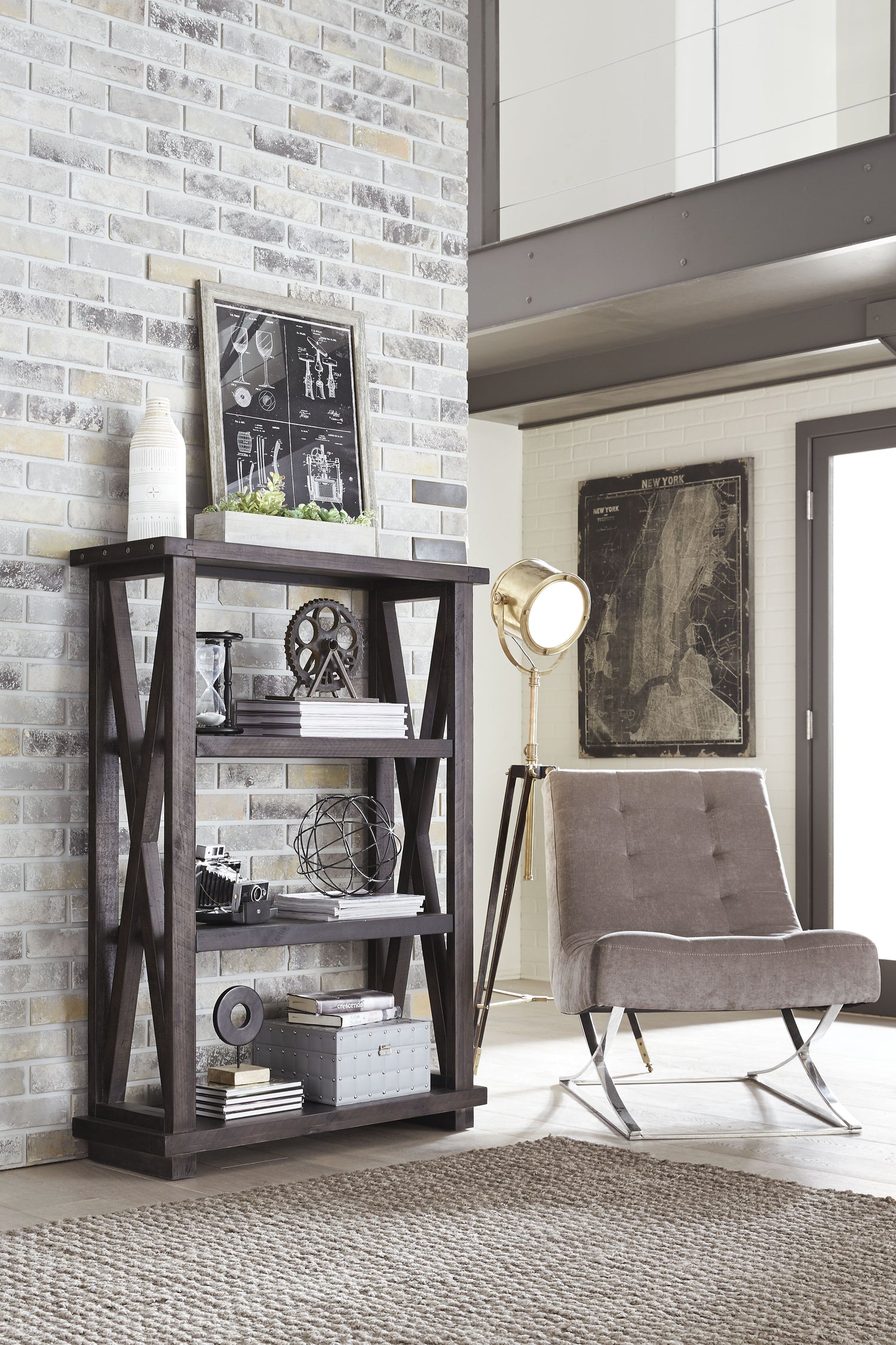 Yosemite Solid Wood 54x39 inch Bookshelf in Cafe