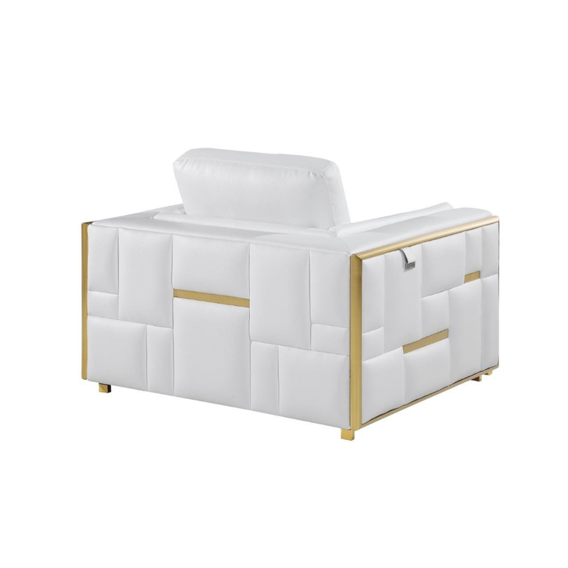 1130 DivanItalia White Chair – Top Grain Italian Leather