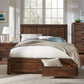 Meadow King-size Solid Wood Footboard Storage Bed in Brick Brown