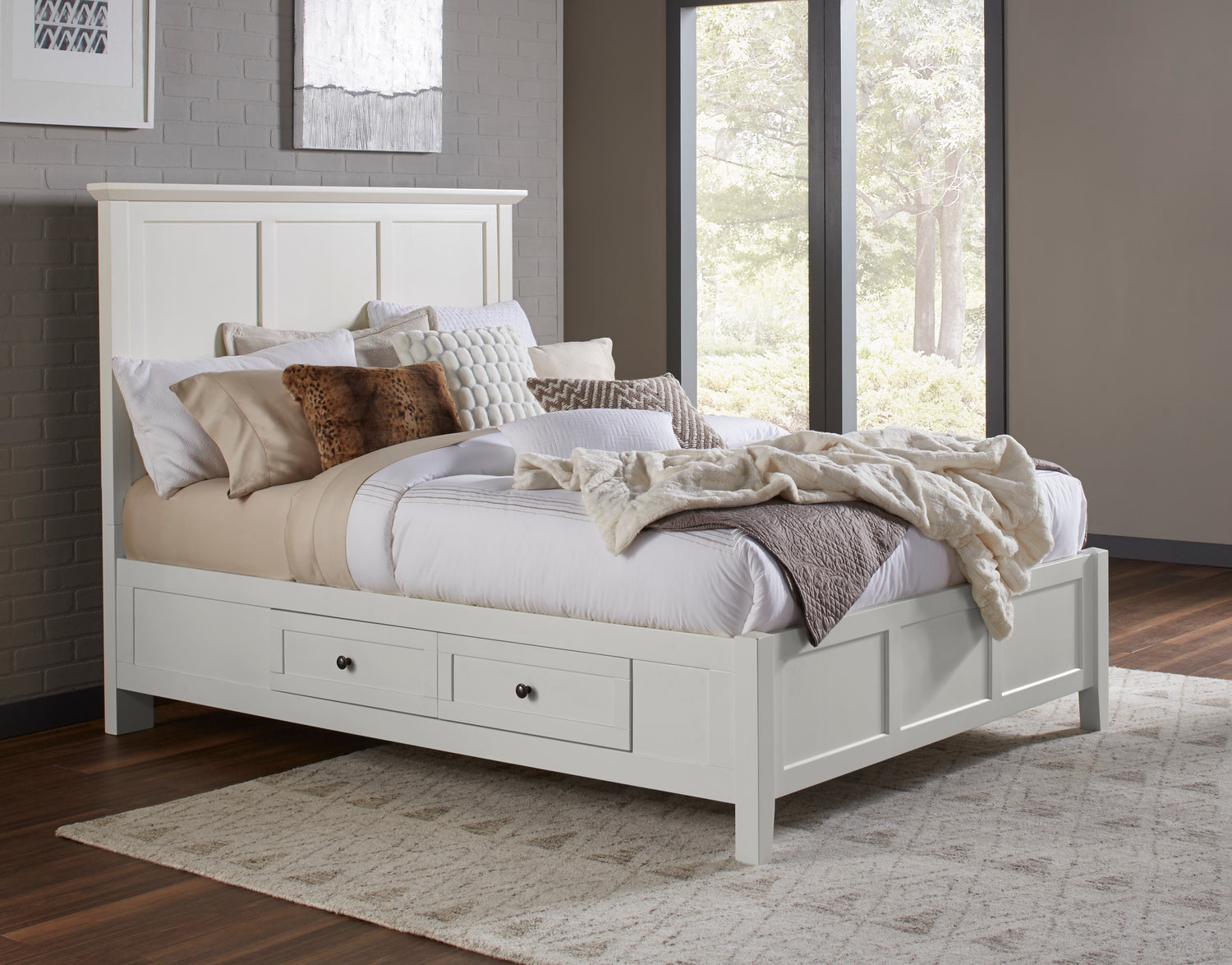 Paragon California King-size Four Drawer Storage Bed in White