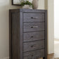 Meadow Five Drawer Solid Wood Chest in Graphite (2024)
