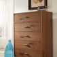 Adler Five Drawer Chest in Natural Walnut (2024)