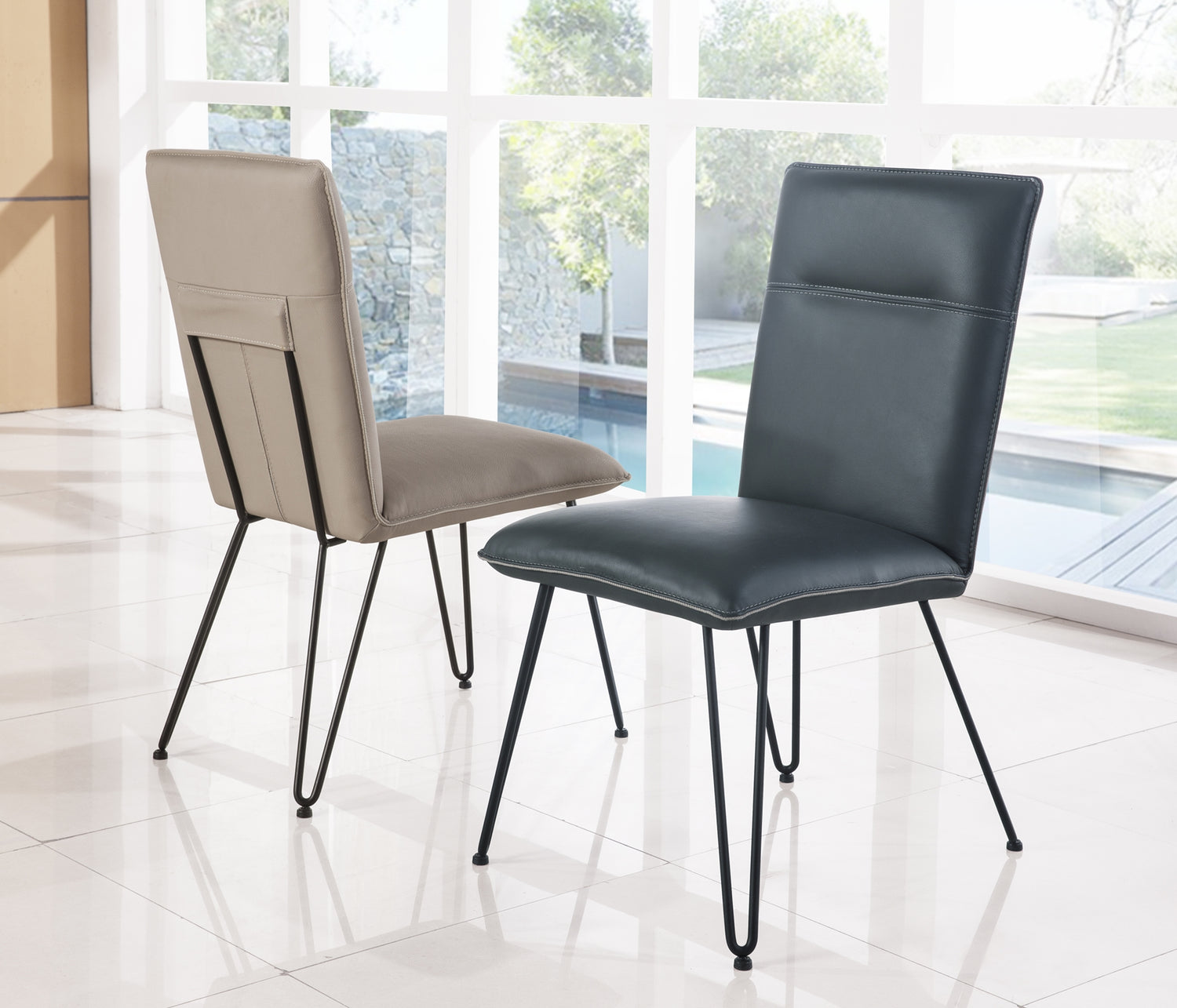 Demi Hairpin Leg Modern Dining Chair in Cobalt