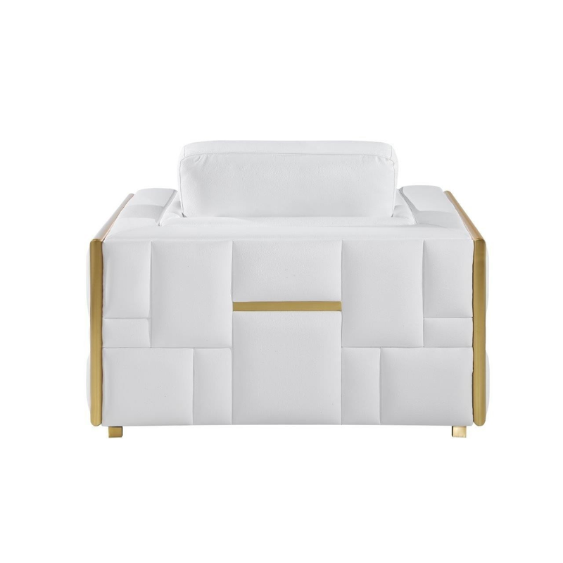 1130 DivanItalia White Chair – Top Grain Italian Leather