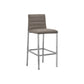 Amalfi Metal Back Bar Stool in Taupe Leather
