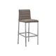 Amalfi Metal Back Bar Stool in Taupe Leather