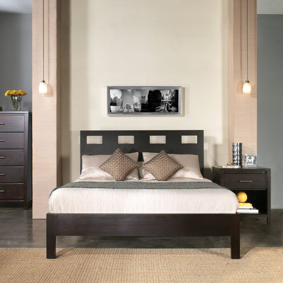 Nevis Queen Size Riva Platform Bed in Espresso