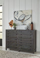 Townsend Solid Wood Eight Drawer Dresser in Gunmetal (2024)