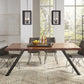 Reese Live Edge Solid Wood Metal Leg Dining Table in Natural Acacia