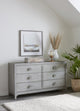 Boho Chic Six-Drawer Dresser in Washed White (2024)