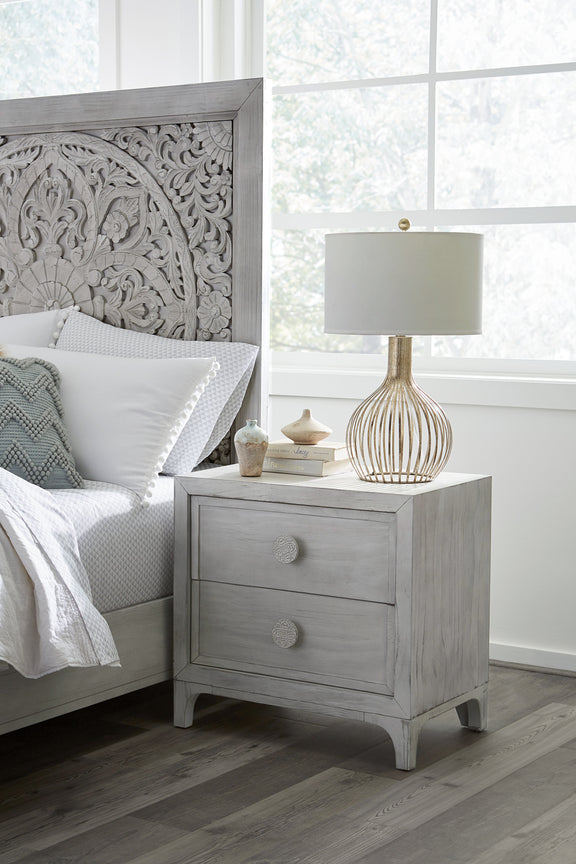 Boho Chic Nighstand in Washed White