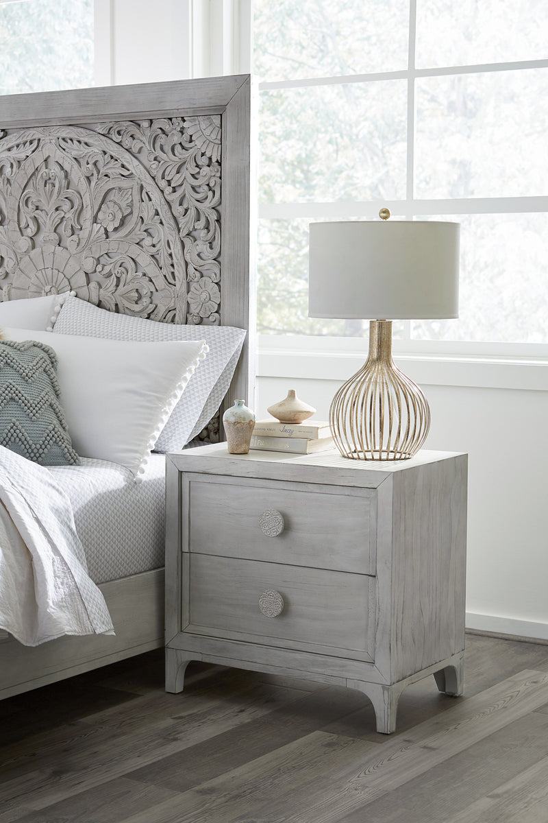 Boho Chic Nighstand in Washed White