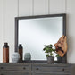 Townsend Solid Wood Beveled Glass Mirror in Gunmetal