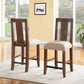 Meadow Solid Wood Upholstered Kitchen Counter Stool in Brick Brown