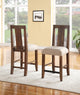 Meadow Solid Wood Upholstered Kitchen Counter Stool in Brick Brown