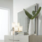 Destination Floating Glass Mirror in Cotton Grey