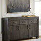 Meadow Solid Wood Three Drawer Three Door Sideboard in Graphite