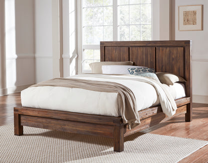Meadow Solid Wood Platform Bed in Brick Brown