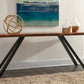 Reese Live Edge Solid Wood Metal Leg Console Table in Natural Acacia