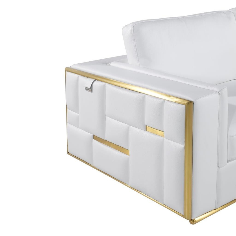 1130 DivanItalia White Chair – Top Grain Italian Leather