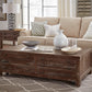 Townsend Solid Wood Castered Coffee Table in Java