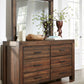 Meadow Solid Wood Mirror in Brick Brown