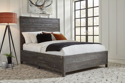 Townsend Solid Wood Low-Profile Bed in Gunmetal