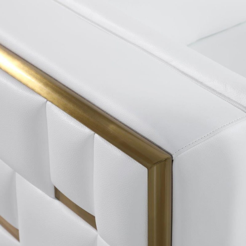 1130 DivanItalia White Loveseat – Top Grain Italian Leather