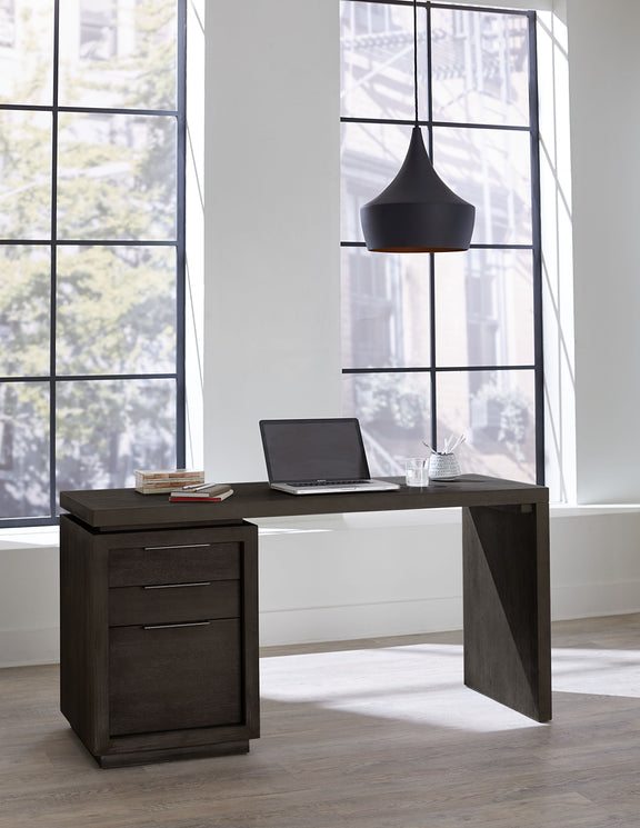 Oxford Single Pedestal Desk in Basalt Grey