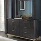 Kentifield Solid Wood Eight Drawer Dresser in Black Drifted Oak (2024)
